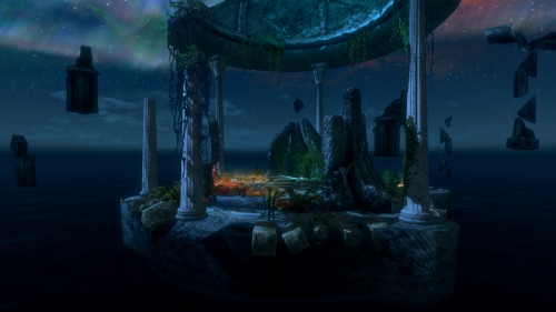 A screenshot showcasing the bustling city of Ark from the Undercity level, looking up toward the higher tiers. Capture the intricate architecture, the diverse population, and the ambient lighting of the city at midday. Focus on the depth of field to convey the scale of the city and the density of the crowd.