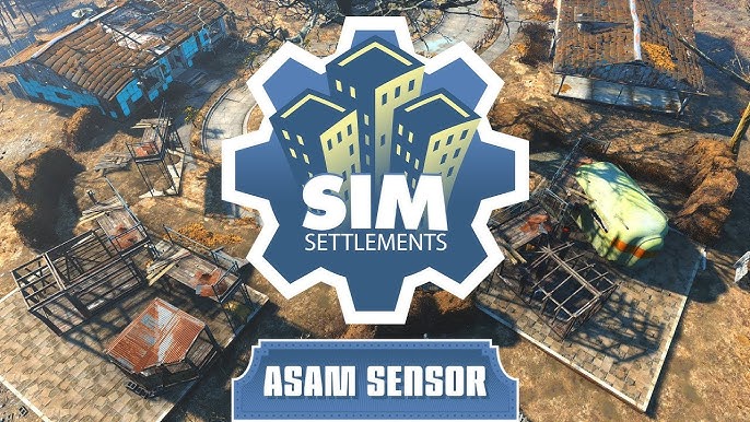 An example of a Sim Settlements 2 plot, showing how the ASAM sensor is used to initiate and customize the construction of buildings.