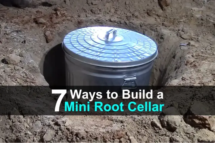 Materials laid out for root cellar construction