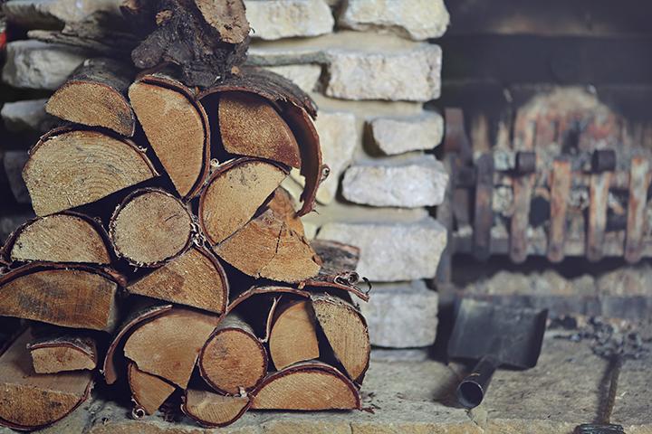 A view of the inside of a barn.