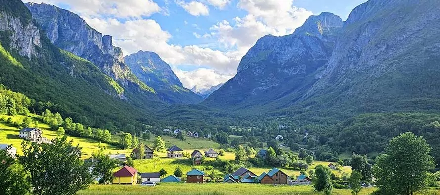 A traditional village in the Albanian Alps