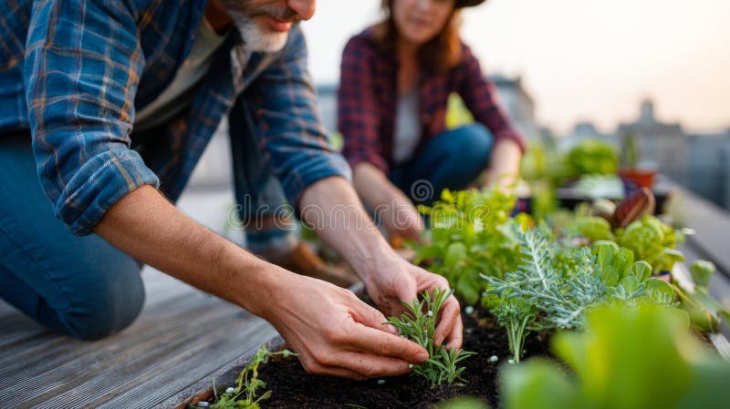 Gardener sowing seeds