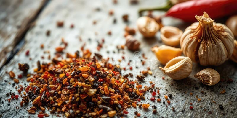 Overhead shot of spices being grated