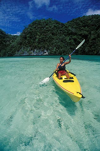 A graceful manta ray gliding through the clear waters of German Channel in Palau.