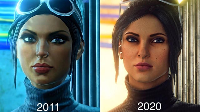 A comparison image highlighting the stylistic differences between the original Saints Row and the reboot