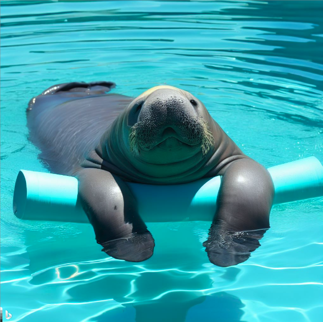 A serene underwater view of a manatee swimming gracefully in Crystal River, Florida.