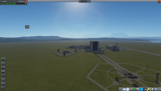 A screenshot of the VAB (Vehicle Assembly Building) with the staging sequence visible, highlighting a common staging error (e.g., decoupling a stage before activating its engine). Annotate the screenshot to explain the error and how to correct it. The VAB is well-lit with a clean, organized layout. The rocket is a multi-stage design.