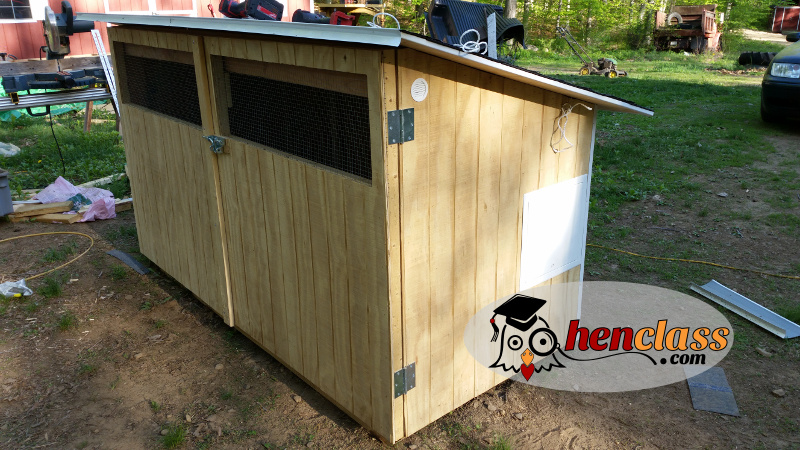Final product of a well built chicken coop.