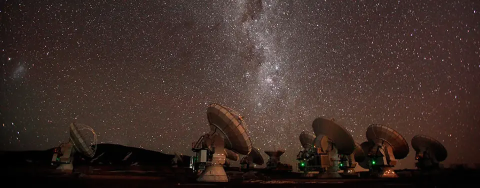 ALMA Observatory at night