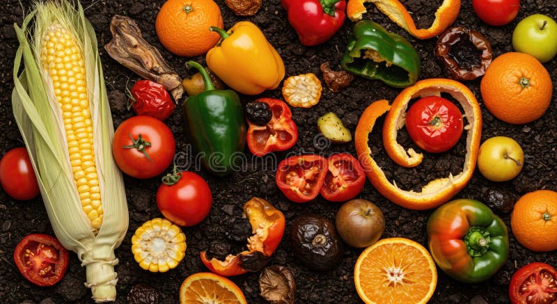 Food waste vegetables and fruit compost soil natural compost enriches earth compost food waste vegetables fruit compost soil