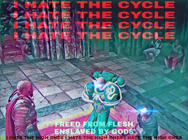 A close-up screenshot of the protagonist interacting with Jespar Dal'Varek in a dimly lit tavern in Ark. Focus on capturing the nuanced facial expressions of both characters and the ambient lighting of the tavern. Highlight the high-resolution textures of the character models and the detailed environment.