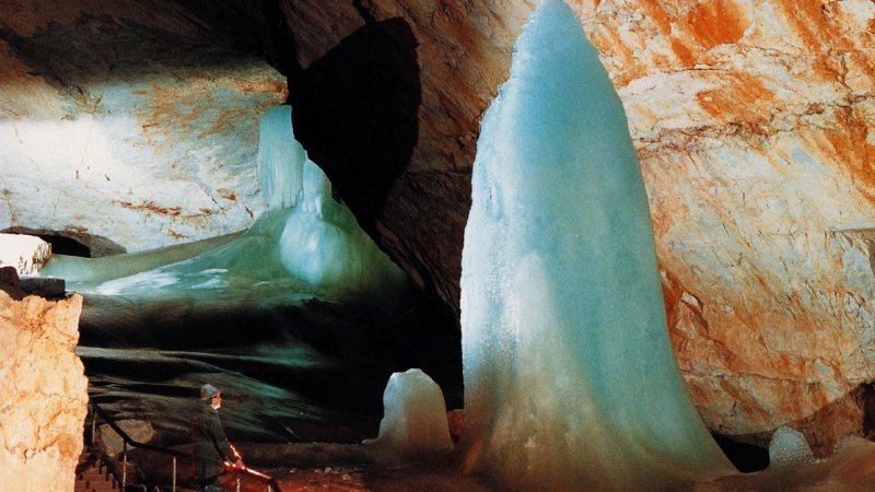 Image showing a person inside an Ice Cave