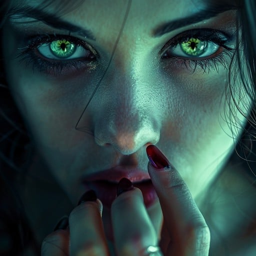 Close-up shot of a Bloodlines 2 character's face, emphasizing the detail and emotional depth that can be achieved with modern graphics.