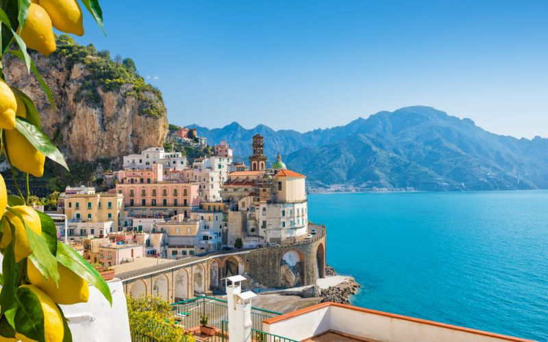 The breathtaking Amalfi Coast at sunset