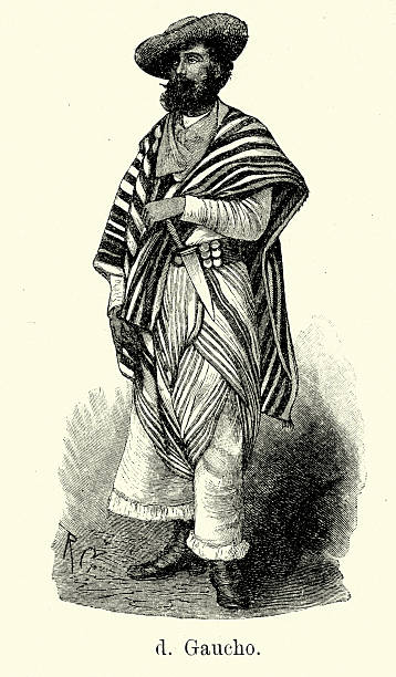 A gaucho on horseback herding cattle in the pampas, showcasing the traditional culture and way of life in Patagonia.