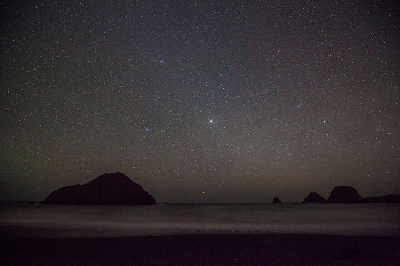 Artist painting Haystack Rock at Cannon Beach