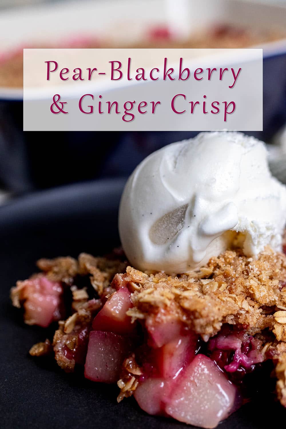 Spiced Pear and Cranberry Crumble with Ginger O...