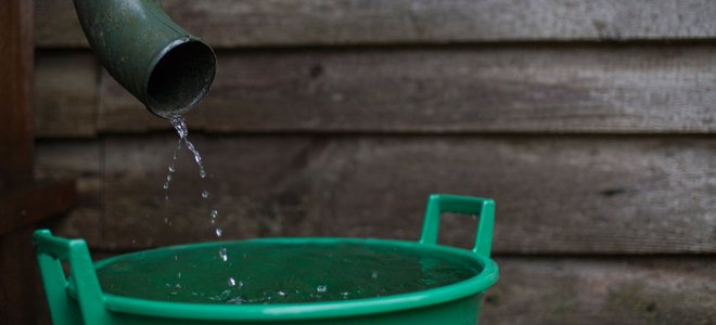 Rainwater flowing in