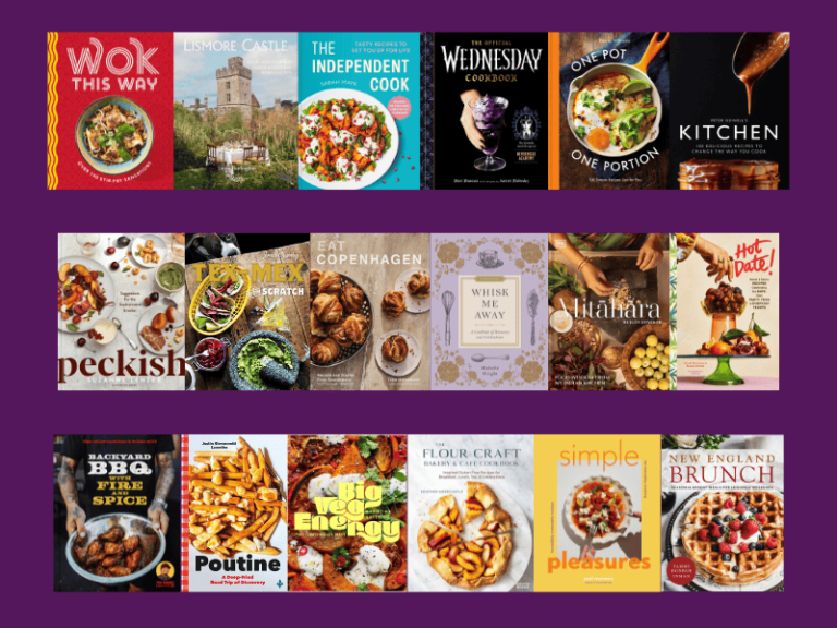 Pile of cookbooks