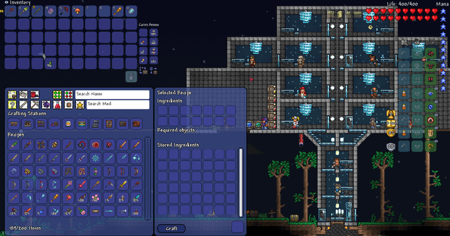 A before-and-after comparison showcasing the visual impact of the Thorium mod on a forest biome. The