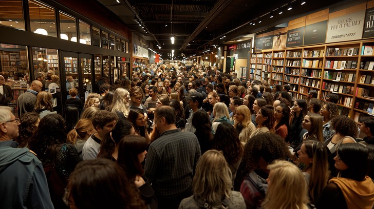 A shelf of books at The Book Nook (Portland, OR), showcasing a curated selection of staff picks with handwritten recommendation cards, depth of field, natural light, professional photography.