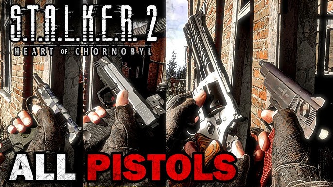 A Stalker wearing a gas mask cautiously walks through a radioactive area, with visible visual distortions.