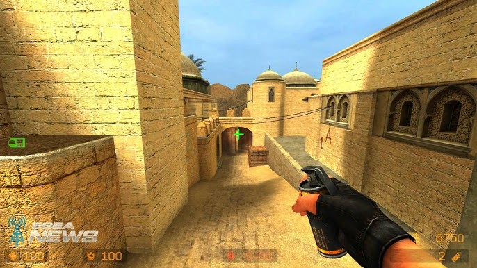 Counter-Strike: Source screenshot, zoomed-out tactical overhead view of de_dust2, highlighting key areas (long A, mid, bomb sites) with color-coded overlays, clean and schematic style, include specific callouts (e.g., 'xbox', 'catwalk', 'pit').