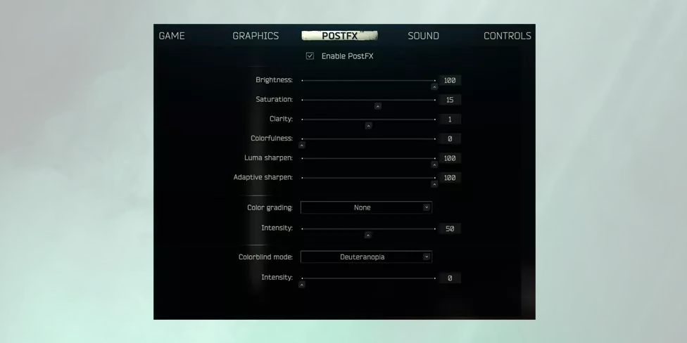 In-game graphics settings menu showcasing the recommended performance tweaks