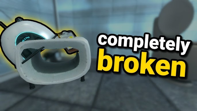 A dimly lit test chamber featuring a complex arrangement of platforms and a single weighted storage cube.