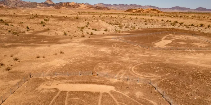 Aerial view of the lagoons and dunes