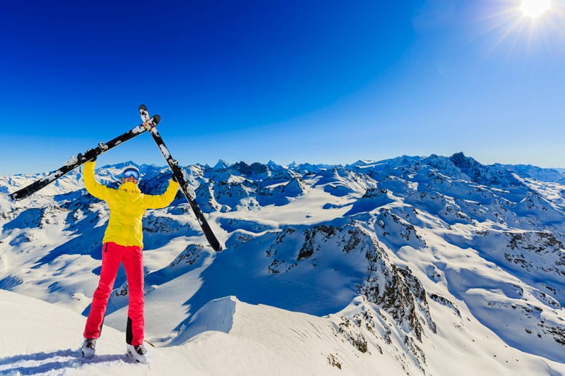 People skiing in the alps