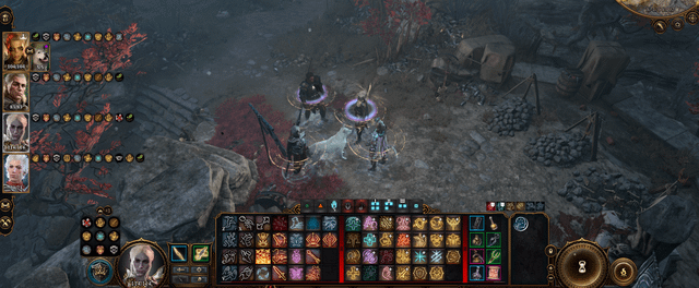 Dialogue options for the Paladin interacting with the Nightsong. Highlight a specific dialogue choice aligned with the Oath of the Ancients, such as questioning the morality of killing her. UI elements should be crisp and clear, with the text easily readable. The screenshot should show the dialogue window centered on the screen.