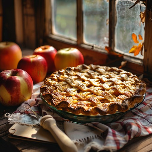 The apple filling in the baking dish with the crumble topping evenly sprinkled over it, ready to go into the oven.