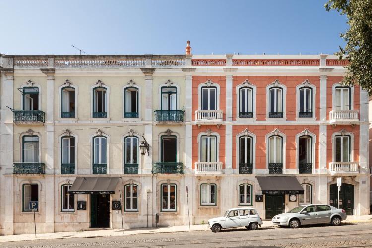 The Exterior of The Independente Hostel & Suites in Lisbon, showcasing its grand architecture
