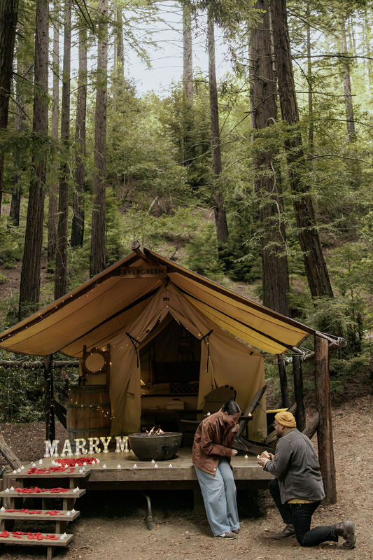 Our North Face Wawona 6 tent set up in Big Sur