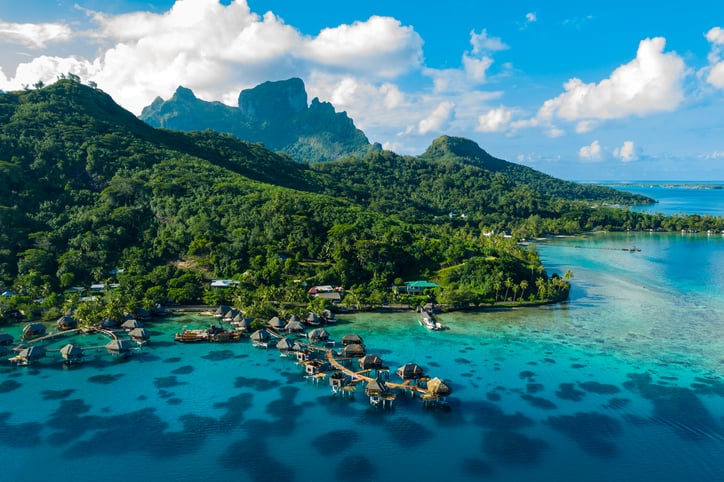 Romantic overwater bungalow in Bora Bora