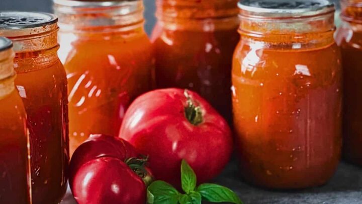 Close-up shots of canning techniques.