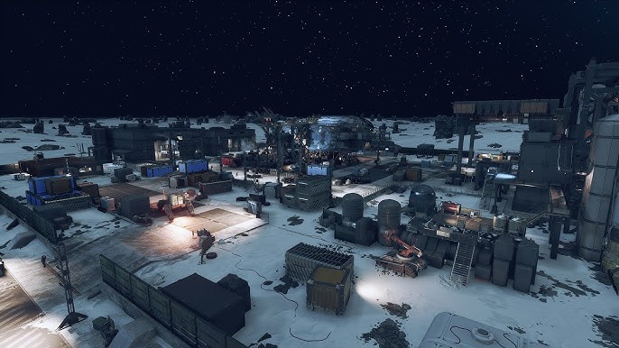 Starfield: A player character stands in front of their heavily customized ship.