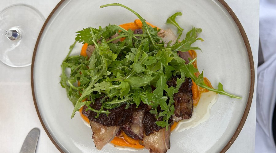 Hikers on the Beehive Trail carefully navigating the iron rungs and ladders