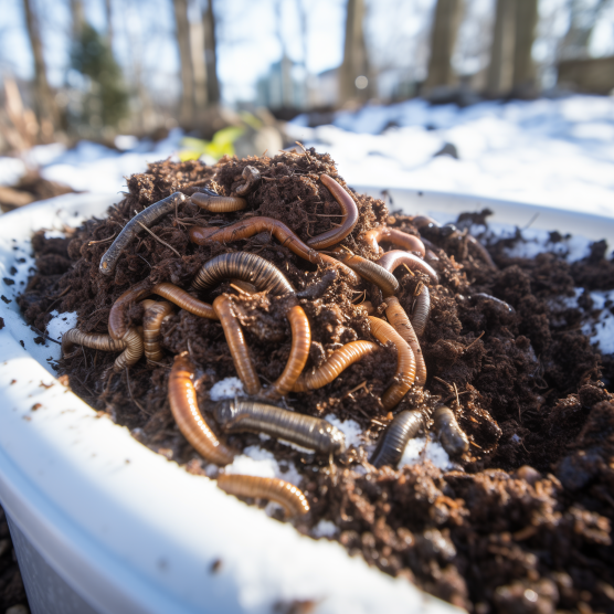 A person smiling while harvesting rich, dark compost from the integrated composting system of their shipping container chicken coop, showcasing the success of the DIY project.