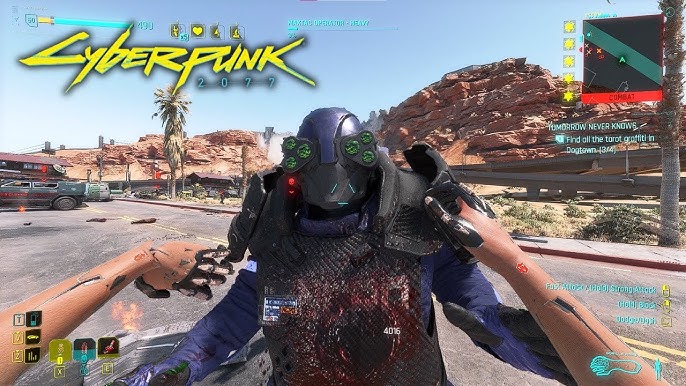 Close-up shots of environmental details in Dogtown, emphasizing the texture quality and visual storytelling elements (graffiti, advertisements, signs of decay). The graffiti showcases gang territories and adds to the gritty atmosphere.