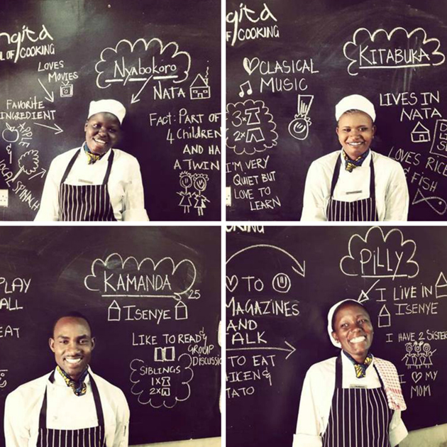 Construction workers using recycled plastic bottles to build