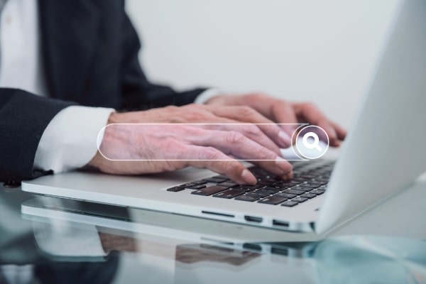 Image of binary code flowing, illustrating the concept of data transfer and potential vulnerabilities.