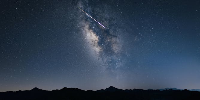 Dot painting depicting stars and constellations