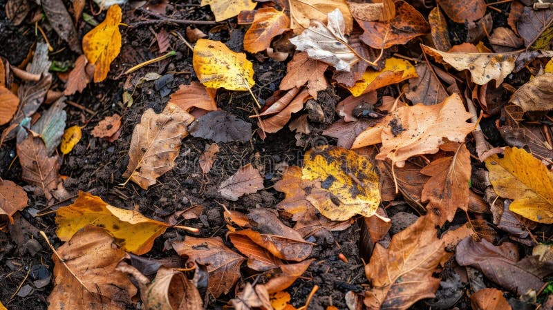 A close-up pile of brown leaves.