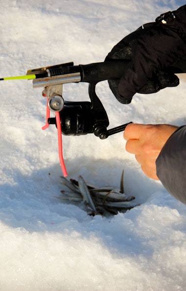 Ice fishing on Lake Akan