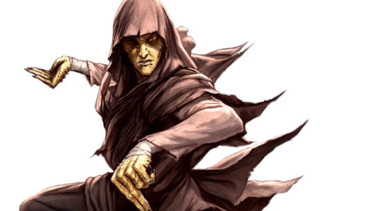 A dynamic screenshot of the PC controlled Monk using the 