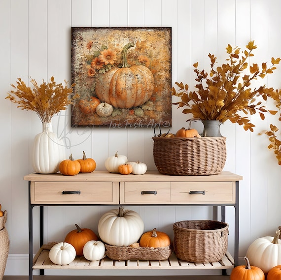 A hand-painted welcome sign with a fall theme.