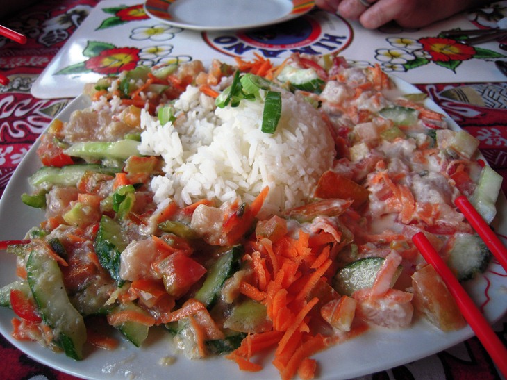 Maya participating in the cultural weaving workshop at the Highland Paradise Cultural Centre