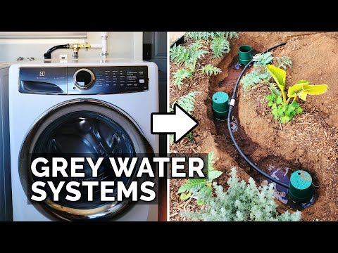 Featured image of gray water system in use irrigating a garden